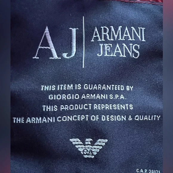 Armani Jeans Red Quilted Jacket - Picture 6 of 7